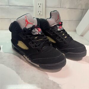 Retro Jordan 5s black, grey, red